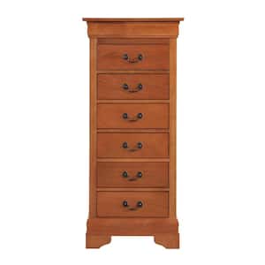 Louis Phillipe 7-Drawer Oak Chest of Drawers (51 in. H x 22 in. W x 16 in. D)