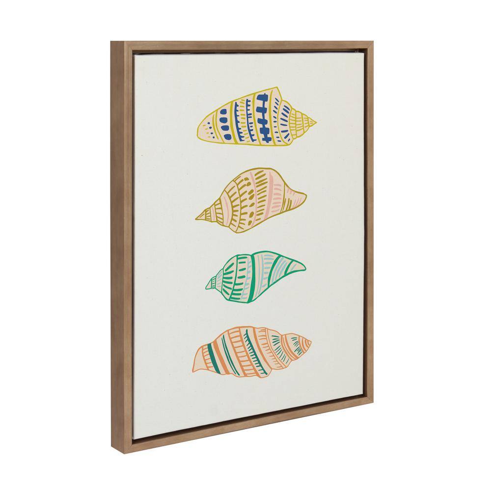 Ocean Treasures Multicolor Shell Canvas Art with Wooden Frame