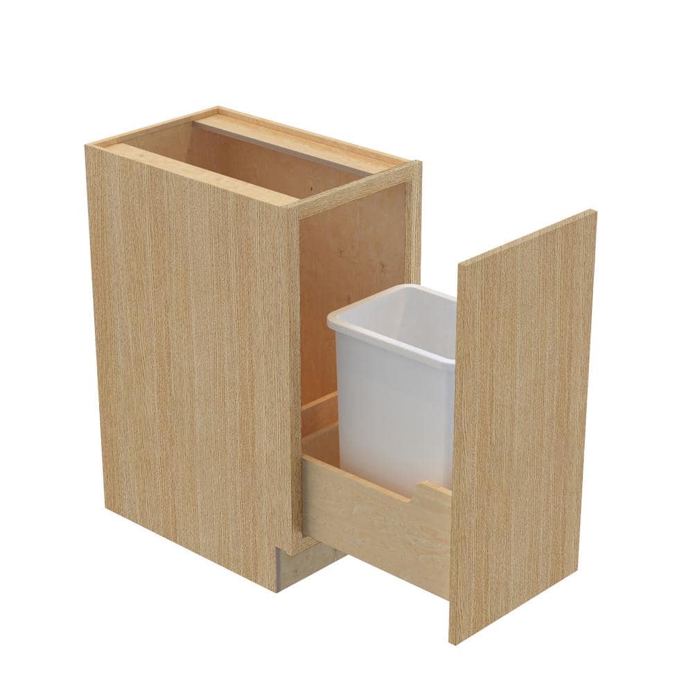 Hargrove 18 in. W x 24 in. D x 34.5 in. H Assembled Plywood Trash Can Kitchen Cabinet in Oak with Soft Close Door price history on PriceWatchPro
