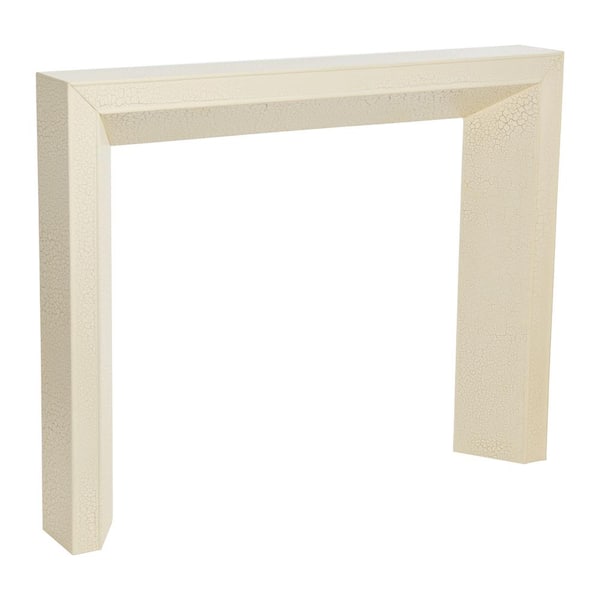Storied Home 60 in. L x 48 in. H Modern Mantel, Distressed Cream
