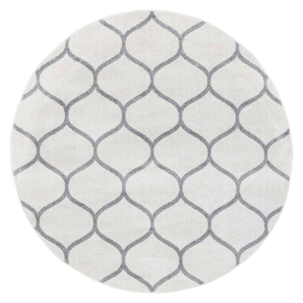 Trellis Frieze Rounded Ivory 6 ft. x 6 ft. Area Rug price history on PriceWatchPro