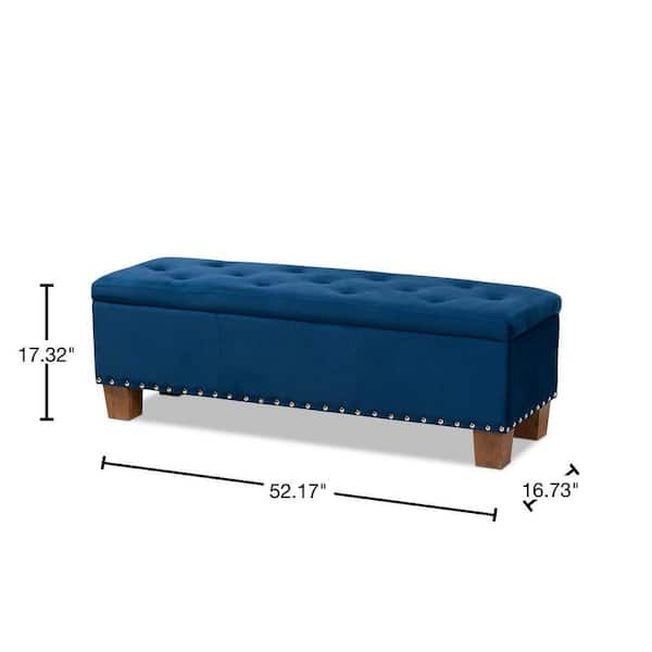 Baxton Studio Hannah Navy Blue Storage Ottoman Bench 160 9932 HD