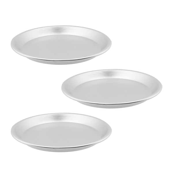3-Piece Aluminum Alloy Round Pizza Tray Set, Smooth Surface Pizza Pan Mold for Oven Baking Kitchen Restaurant