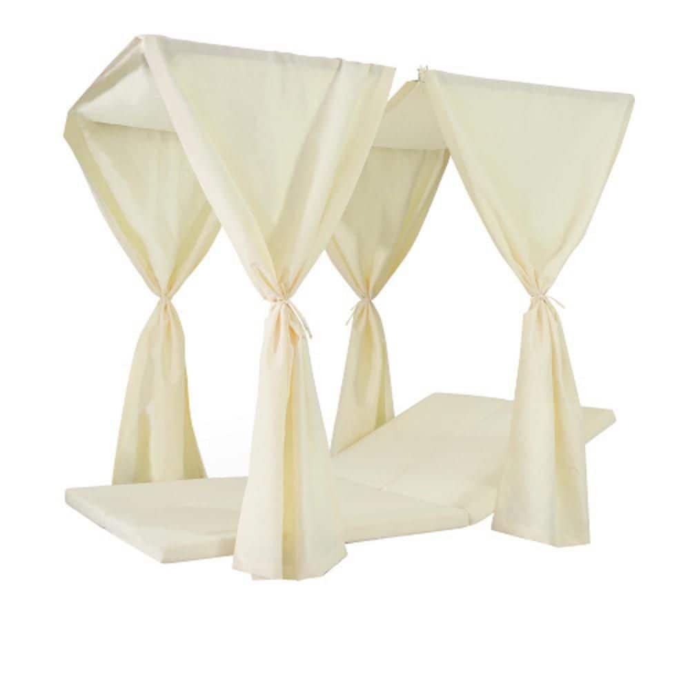 51.25 in. x 31.25 in. Outdoor Chaise Lounge Daybed Replacement Cushion & Curtains Cream price history on PriceWatchPro