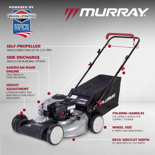 22 in. 140 cc Briggs & Stratton Walk Behind Gas Self-Propelled Lawn Mower with Front Wheel Drive and Bagger