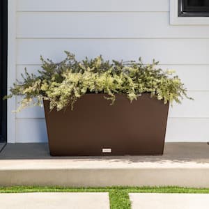 Midori 39 in. Espresso Plastic Long Trough Planter