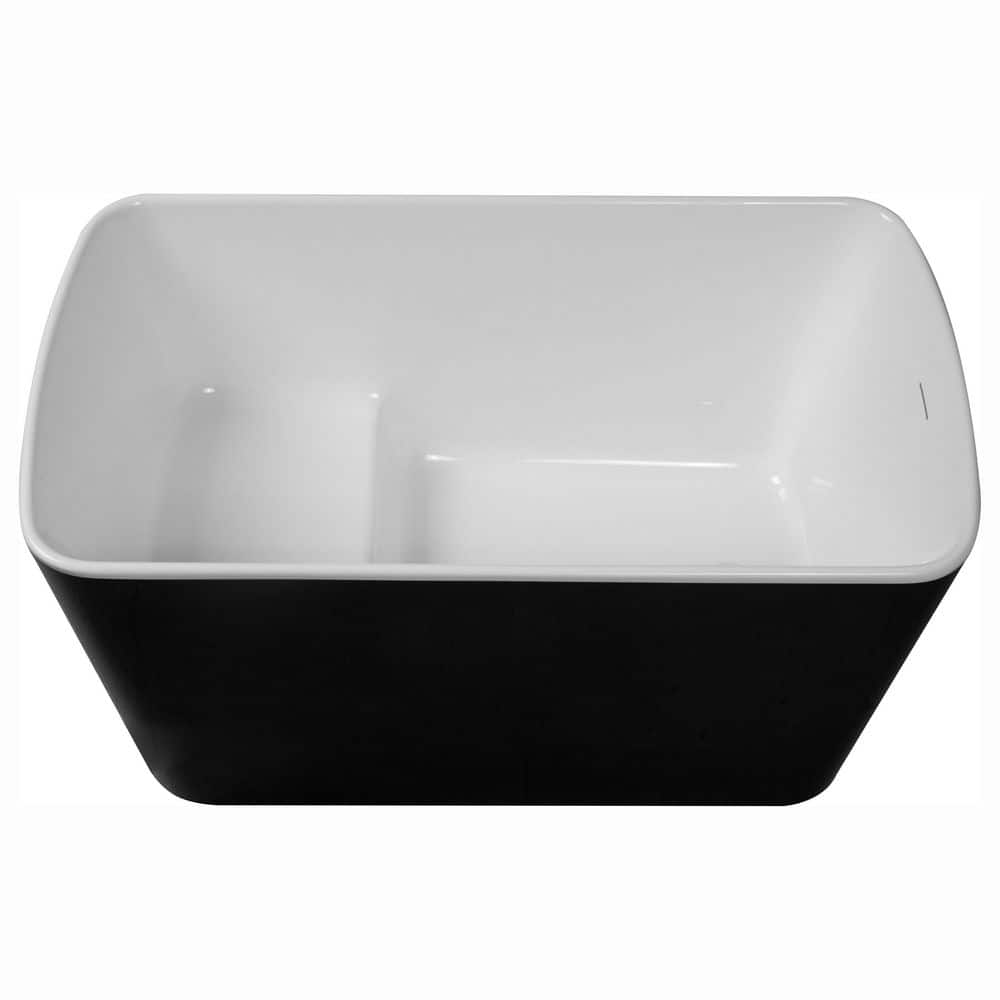 49 in. x 27.95 in. Japanese Soaking Acrylic Freestanding Bathtub with Chrome Overflow and Drain in Glossy Black price history on PriceWatchPro
