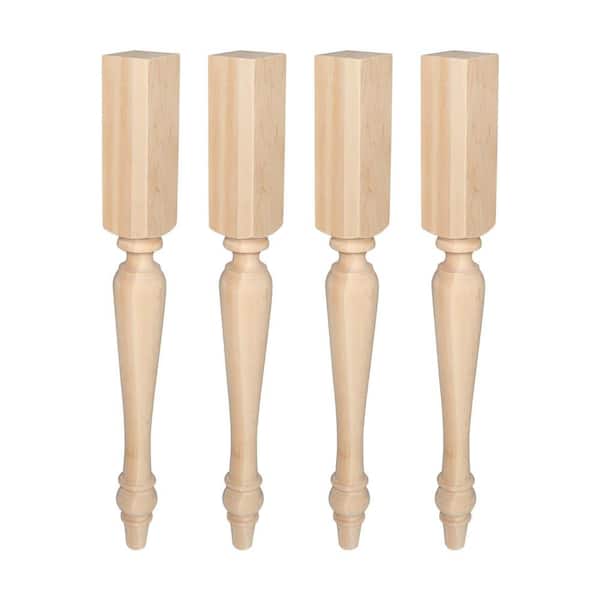 American Pro Decor 35-1/4 in. x 3-1/2 in. Unfinished North American Solid Maple Kitchen Island Leg (Pack of 4)