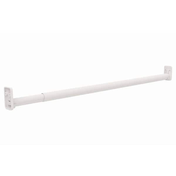 Selectives 30 in. - 48 in. White Adjustable Teardrop Closet Rod