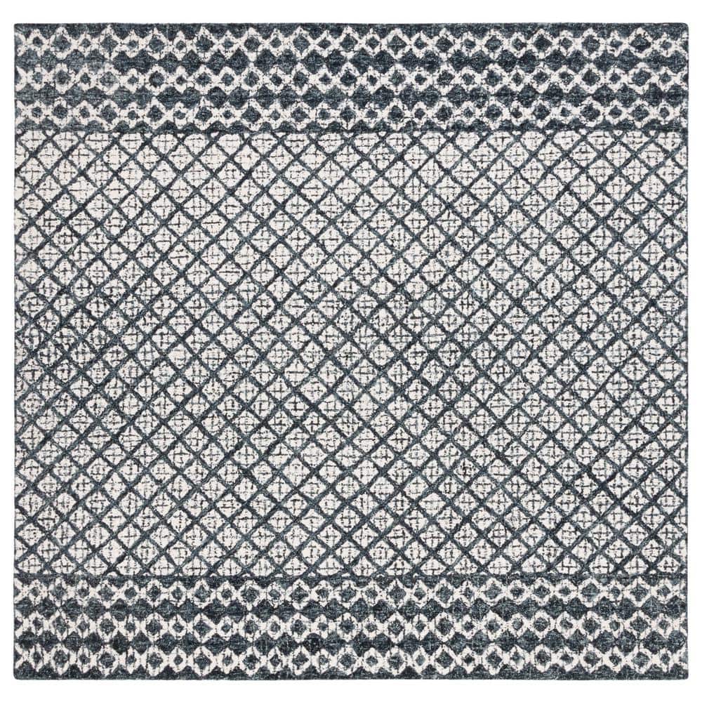 Abstract Ivory/Navy 6 ft. x 6 ft. Geometric Distressed Square Area Rug price history on PriceWatchPro