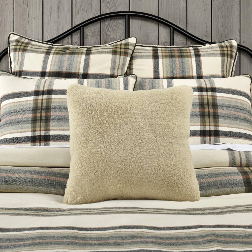 Daniel Plaid 18" Square Sherpa Throw Pillow