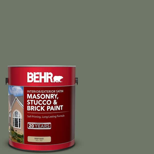 1 gal. #PPU10-19 Conifer Green Satin Interior/Exterior Masonry, Stucco and Brick Paint