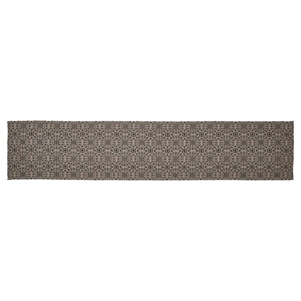 VHC Brands Custom House 12 in. W. x 60 in. L Black Jacquard Cotton Blend Table Runner