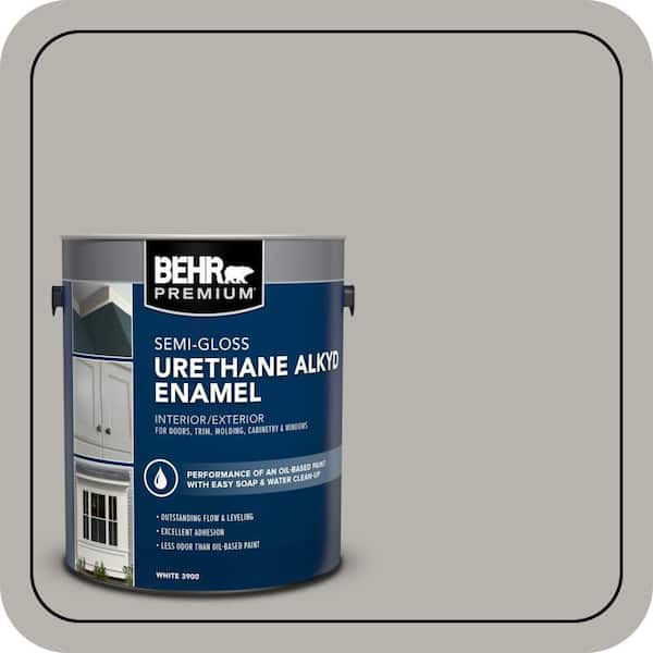 1 gal. #PPU24-11 Greige Urethane Alkyd Semi-Gloss Enamel Interior/Exterior Paint