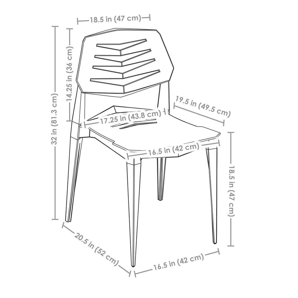 Matisse Black Polypropylene Armless Dining Chairs Set of 4