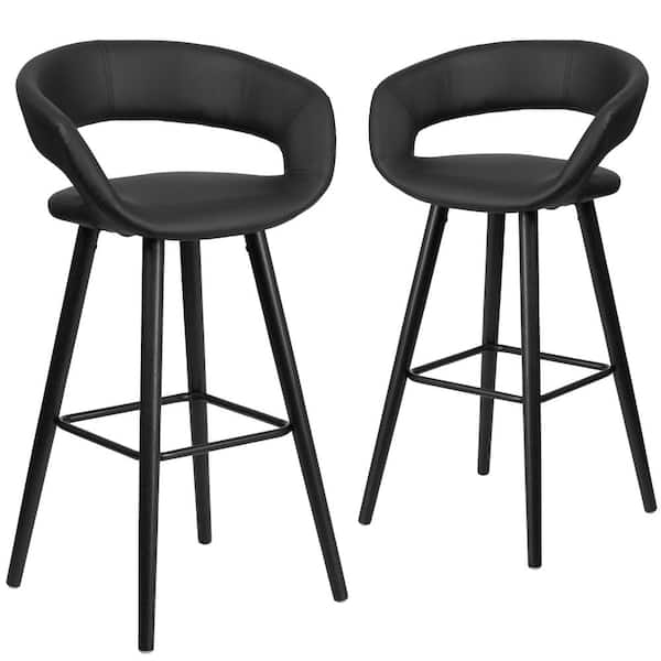 39 in. Black Bar Stool (Set of 2)