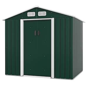 7 ft. W x 4 ft. D Metal Outdoor Storage Shed for Tool Backyard Garden with Floor Frame (28 sq. ft.)