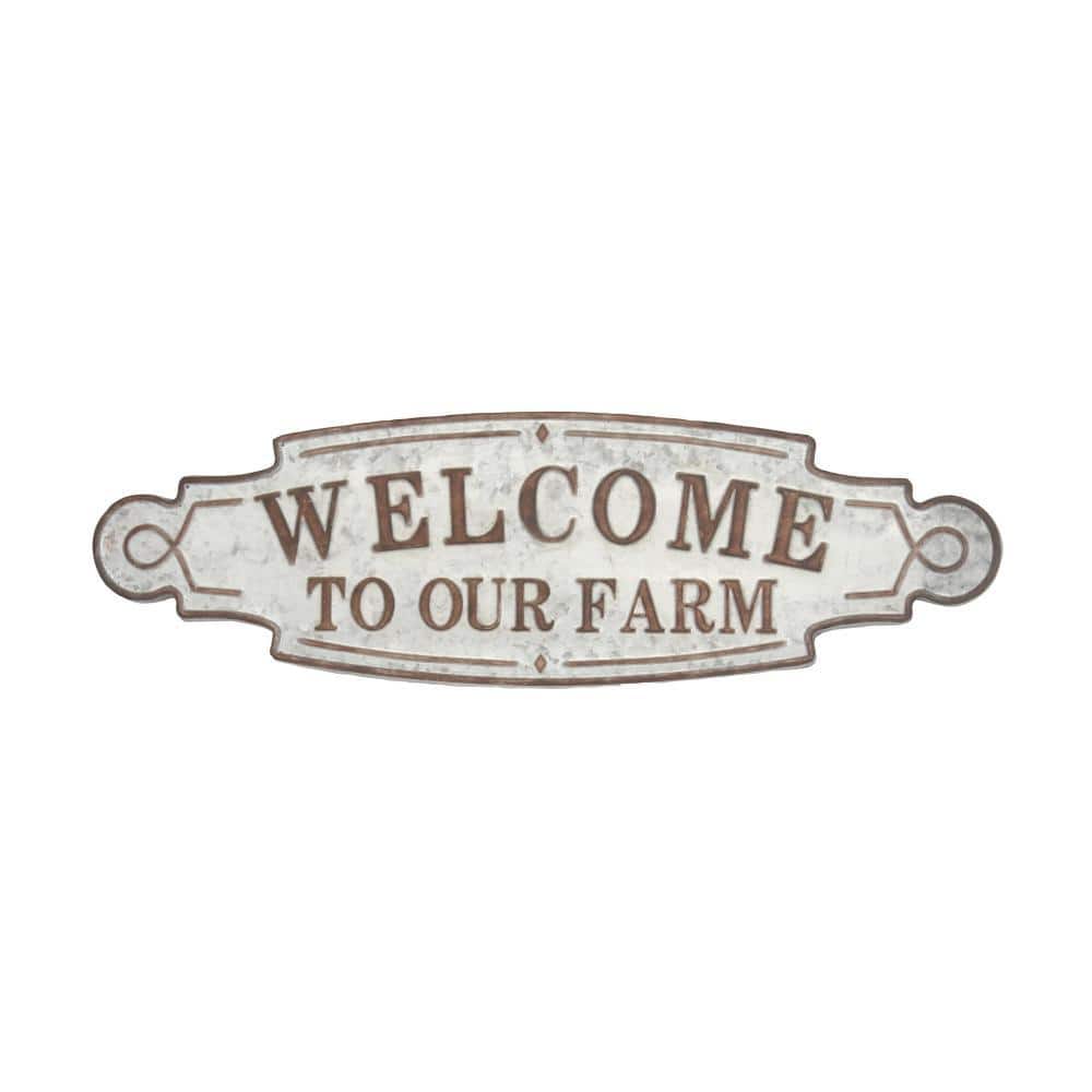 Rustic Brown and Gray Iron Farmhouse Wall Sign