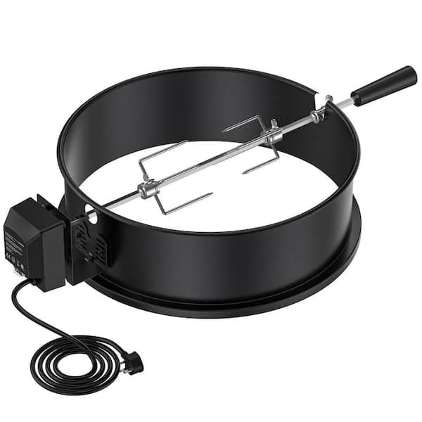 Electric Rotisserie Upgrade Chrome Plated Steel Rotisserie Ring Kit for Weber 18 in. Kettle Charcoal Grills