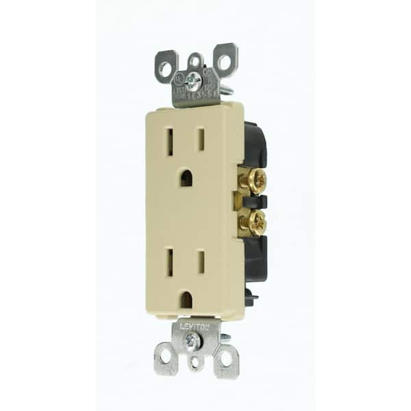 Leviton 15-Amp 125/250V Decora Universal Duplex Receptacle - White