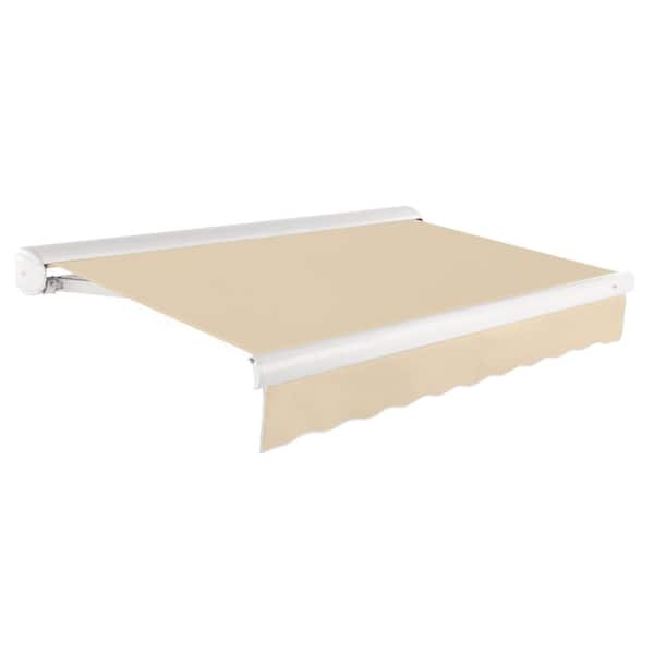 AWNTECH 8 ft. Key West Right Side Motorized Retractable Awning with Cassette (84 in. Projection) in Tan