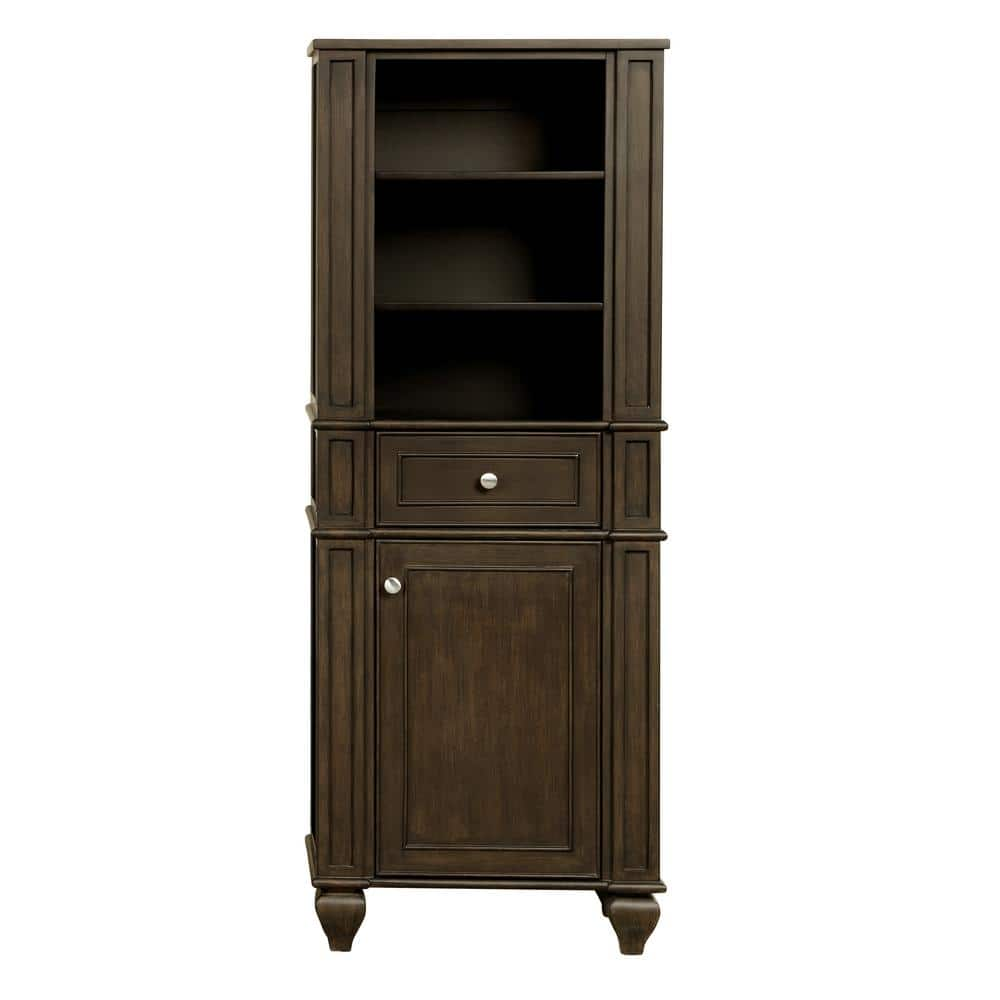 Design Element Winston 24 in. W x 14 in. D x 64 in. H Brown ...