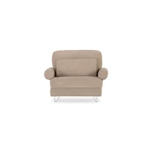 Transformer Couch 49 in. Round Arm Polyester Couch Washable Covers Modular Sofa in. Sand