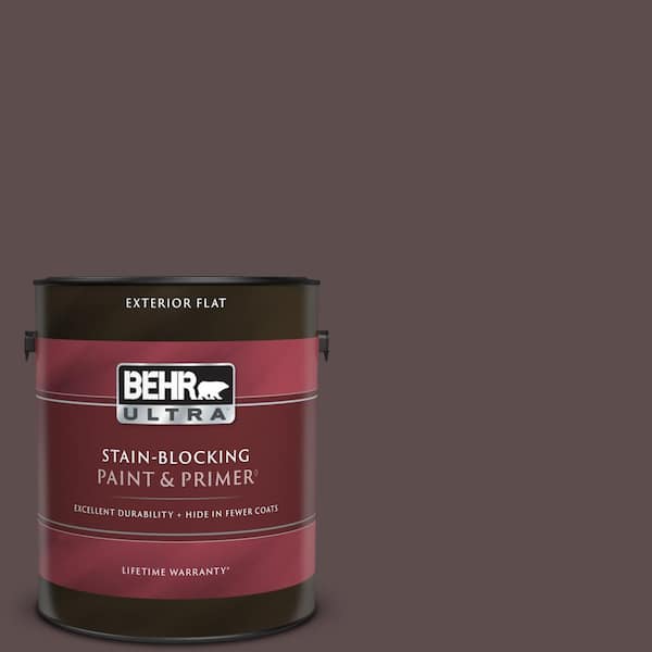 BEHR ULTRA 1 gal. #740B-7 Smooth Coffee Flat Exterior Paint & Primer