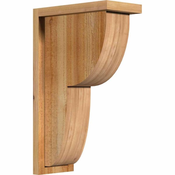 Ekena Millwork 6 in. x 12 in. x 20 in. Western Red Cedar Crestline Rough Sawn Corbel with Backplate