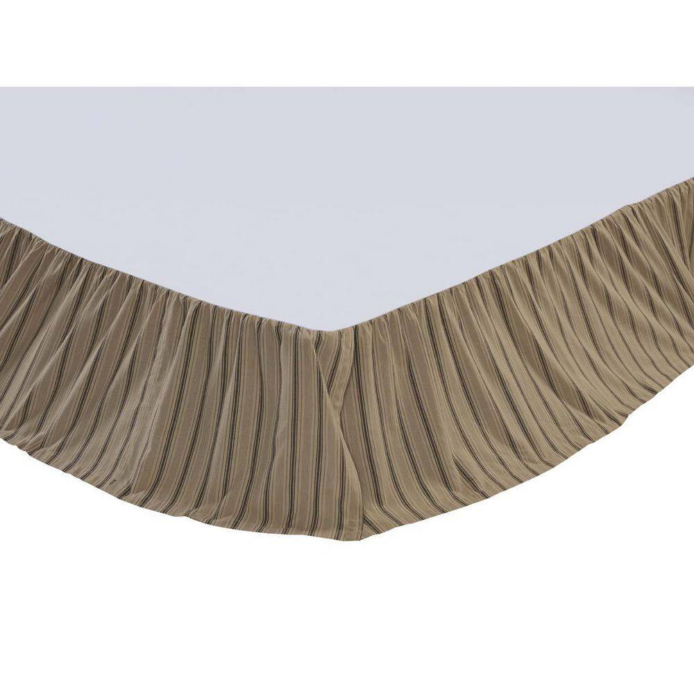 Sawyer Mill Charcoal Striped Cotton King Bed Skirt