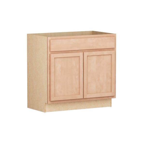 Recessed Panel 36 in. W x 21 in. D x 34.5 in. H Assembled Bath Sink Base Bathroom Cabinet in Unfinished