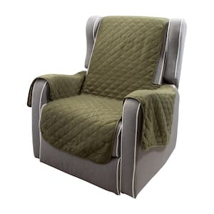 Reversible Quilted Furniture Chair/Recliner Seat Protector in Sage/Olive