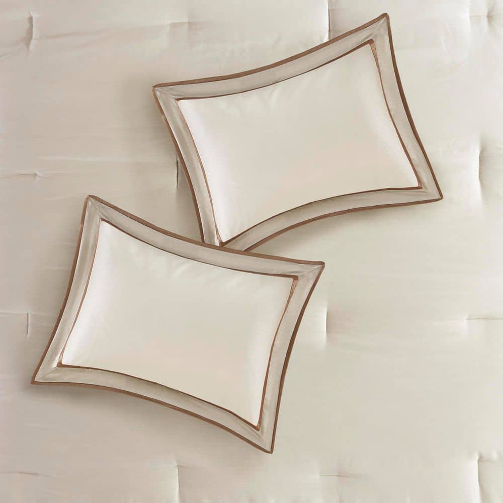 Taupe and Brown Queen Microfiber 7-Piece Comforter Set