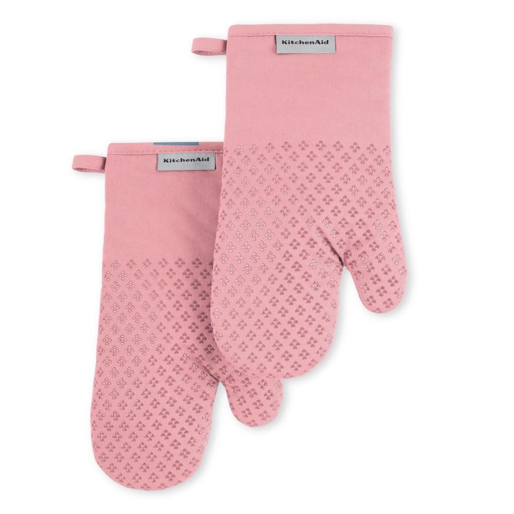 KitchenAid Asteroid Silicone Grip Rose Pink Oven Mitt Set (2-Pack