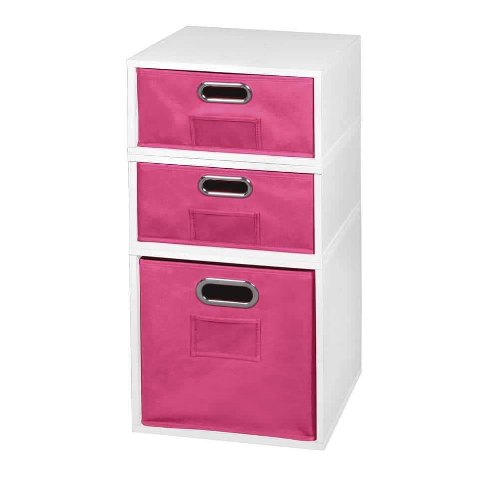 26 in. H x 13 in. W x 13 in. D Wood 3- Cube Organizer