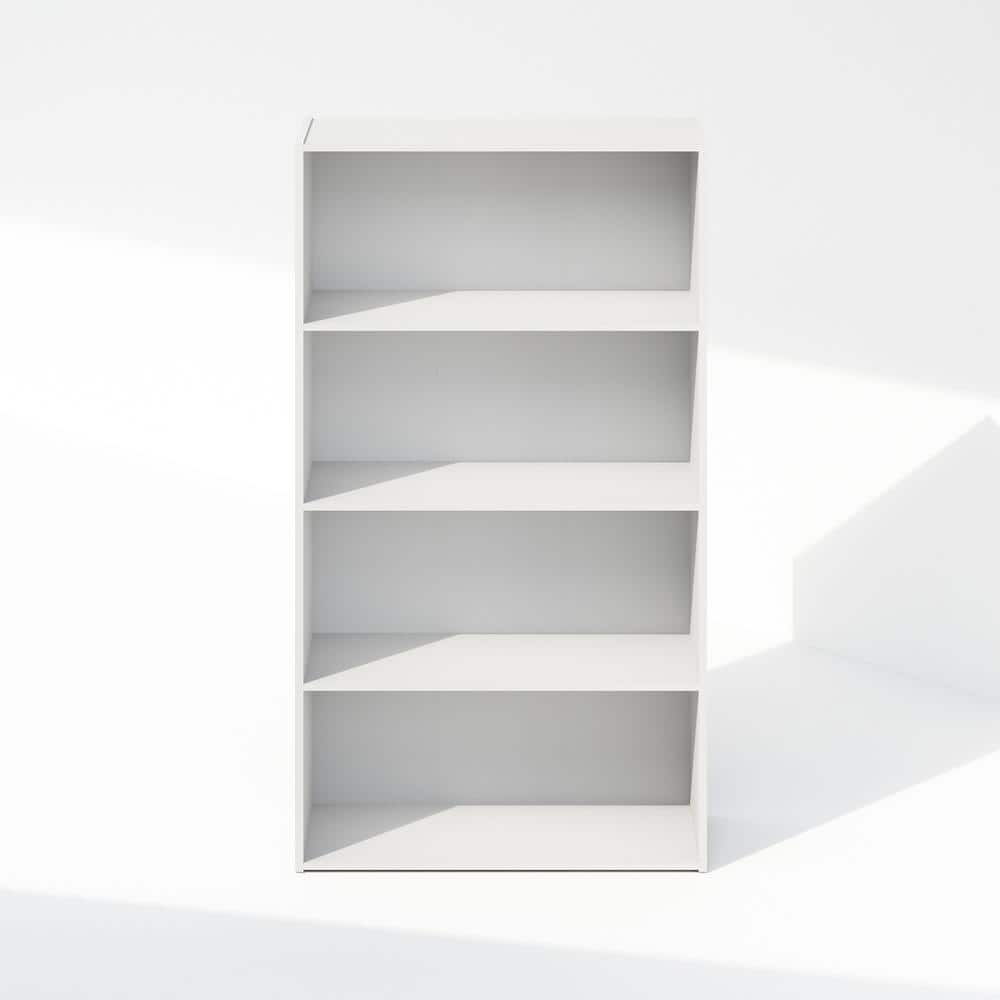 White Engineered Wood 4-Tier Freestanding Shelf