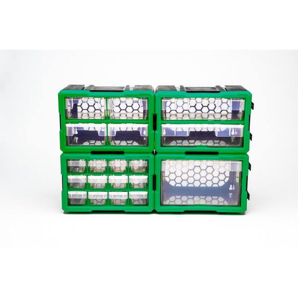 Steel Vision 12-Compartment Interlocking Small Parts Organizer