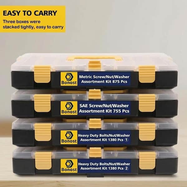 SenQWFa 3010-Piece Hardware Assortment Kit SAE Metric Phillips