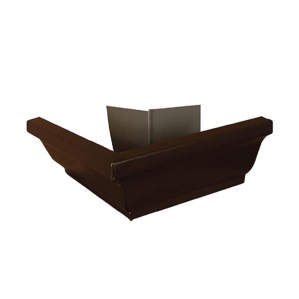 6 in. Musket Brown Aluminum K-Style Outside Gutter Miter