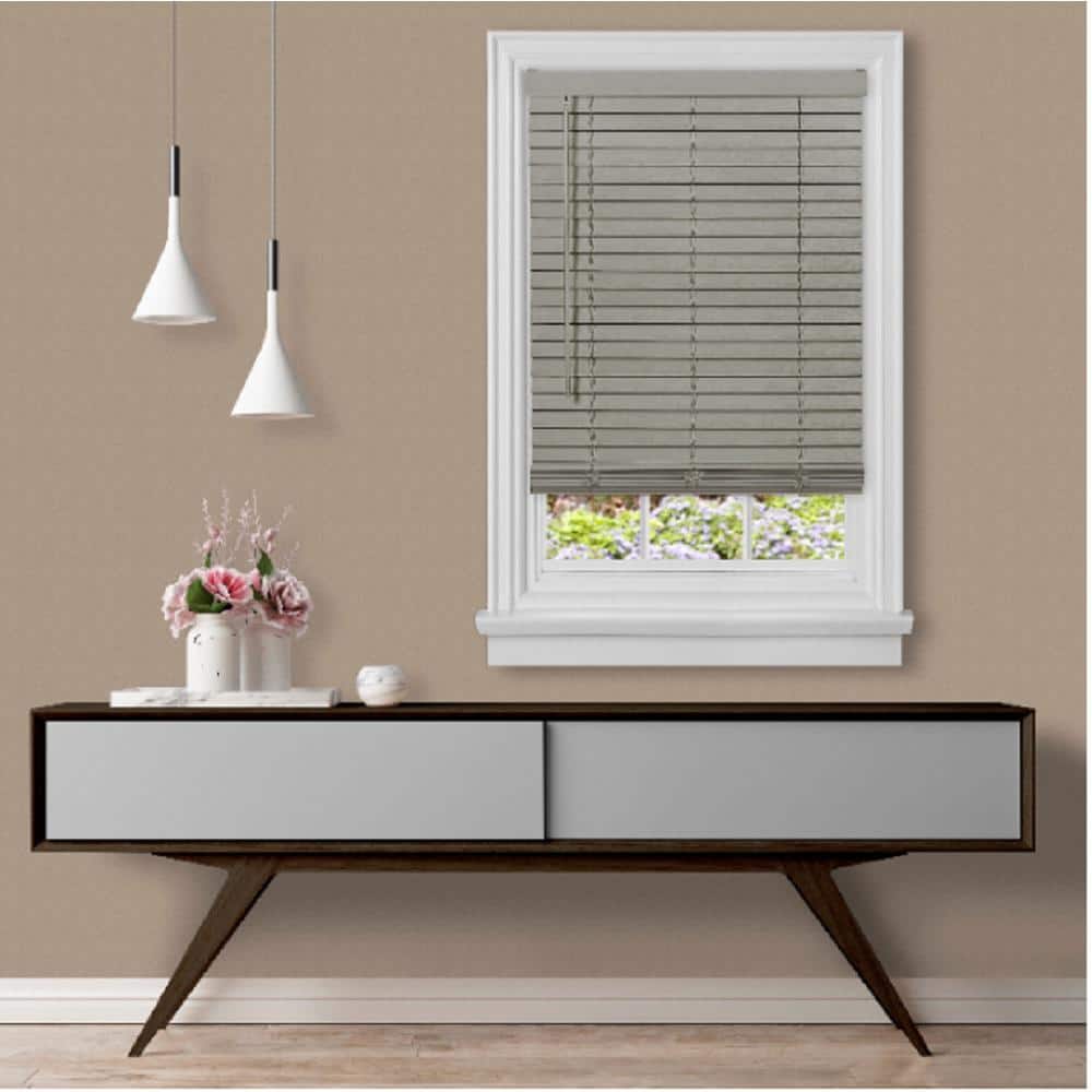 GII Madera Falsa Grey Cordless Room Darkening Faux Wood Blind with 2 in. Slats 27 in. W x 64 in. L price history on PriceWatchPro