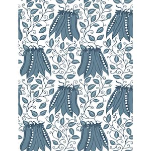 Peas in a Pod Teal Garden Teal Wallpaper Sample