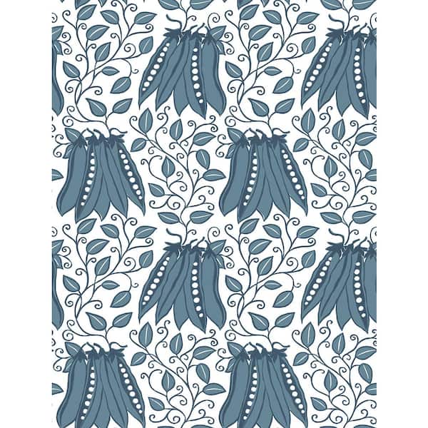 A-Street Prints Peas in a Pod Teal Garden Teal Wallpaper Sample