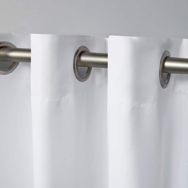 Academy White Solid Blackout Grommet Top Curtain, 52 in. W x 63 in. L (Set of 2)