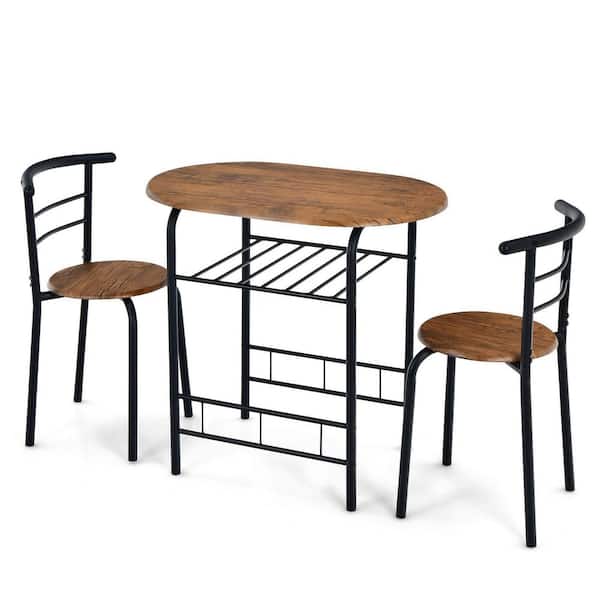 SUNRINX 3-Piece Small Size Space-Saving Dining Set Bistro Set for Kitchen  and Apartment MG5676WE - The Home Depot