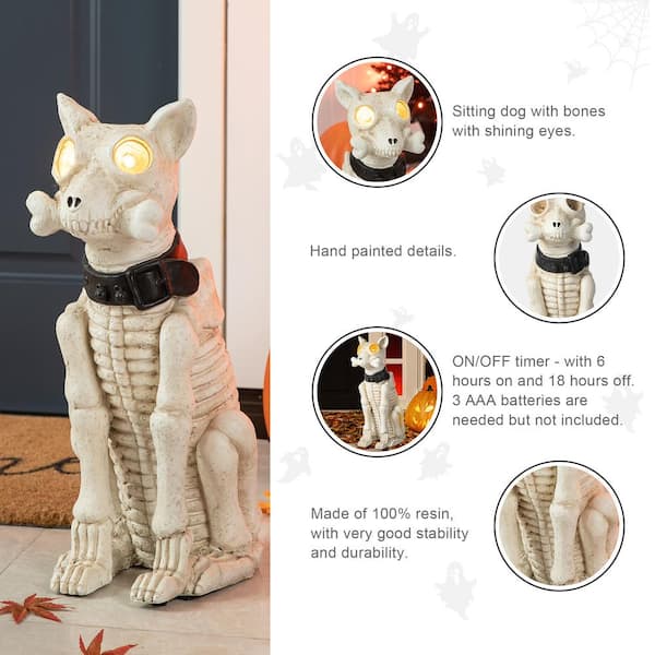 pofluany Halloween Decoratie Skelet Hond, Skelet Dier Plastic Puppy met