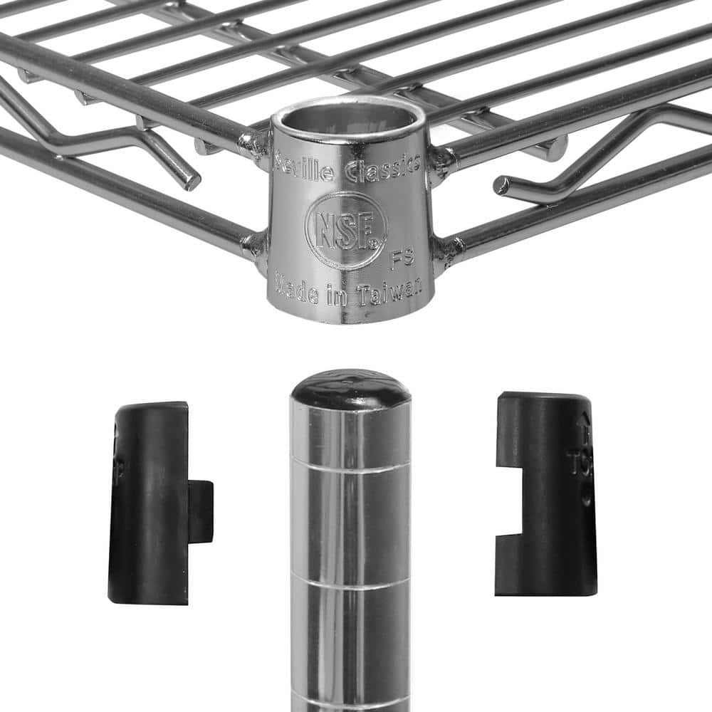 UltraDurable 5-Tier Adjustable Steel Wire Shelving Unit with Wheels