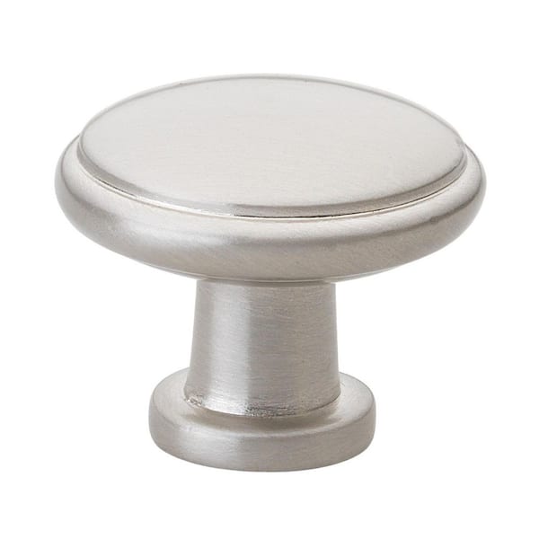 GlideRite 1-1/8 in. Dia Satin Nickel Round Ring Cabinet Knob (10-Pack)