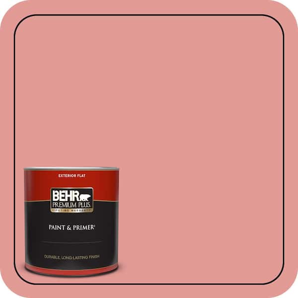 BEHR PREMIUM PLUS 1 qt. #M160-4A Sunset Pink Flat Exterior Paint & Primer