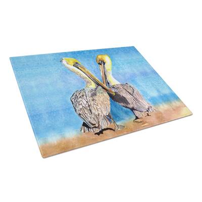 2-Pelicans with Blue Sky Tempered Glass Cutting Board