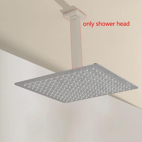 Modern 1-Spray Patterns 10 in. Wall Mount Rain Fixed Shower Head in Brushed Nickel